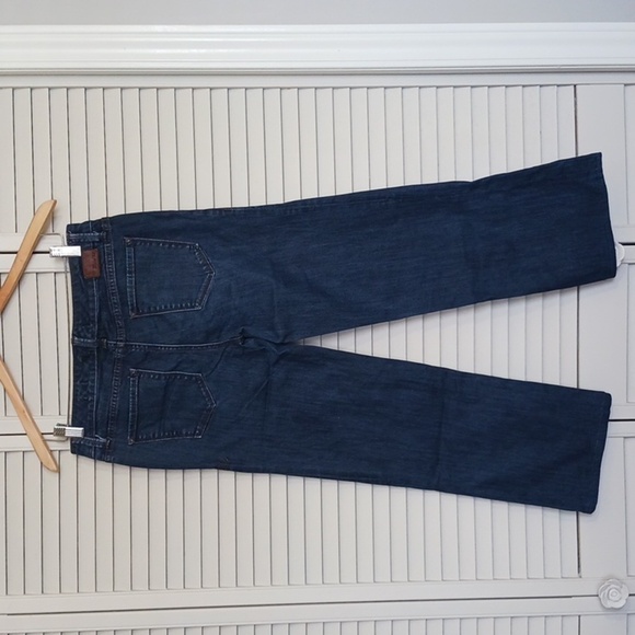 Anthropologie Level 99 Cropped Wide-Leg, Dark Wash Jeans, Size 28 - Picture 7 of 12
